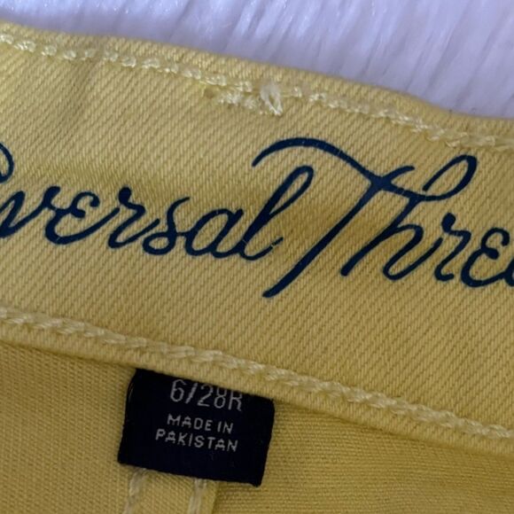 Universal Thread Jean Shorts High Rise Shortie Button Fly Yellow New Womens 6 - Picture 7 of 8